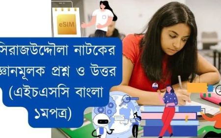 সিরাজউদ্দৌলা নাটকের জ্ঞানমূলক প্রশ্ন ও উত্তর (এইচএসসি বাংলা ১মপত্র)