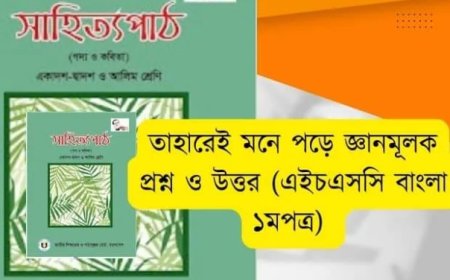 তাহারেই পড়ে মনে জ্ঞানমূলক প্রশ্ন ও উত্তর (এইচএসসি বাংলা ১মপত্র)