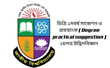 ডিগ্রি ১ম বর্ষ পরীক্ষার সাজেশন ( Degree 1st year suggestion 2025) প্রশ্ন ব্যাংক / ২য় পত্র উদ্ভিদবিজ্ঞান