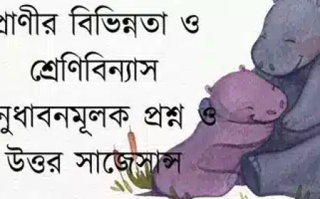 প্রাণীর বিভিন্নতা ও শ্রেণিবিন্যাস অনুধাবনমূলক প্রশ্ন ও উত্তর সাজেশন ২০২৫-২০২৬