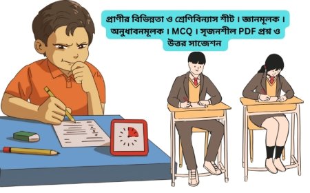 প্রাণীর বিভিন্নতা ও শ্রেণিবিন্যাস শীট । জ্ঞানমূলক ।  অনুধাবনমূলক । MCQ । সৃজনশীল PDF প্রশ্ন ও উত্তর সাজেশন ২০২৫-২০২৬