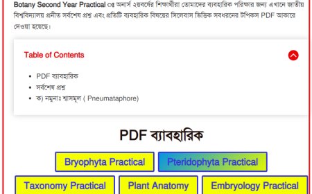 Botany Second Year Major Practical 2025-2026