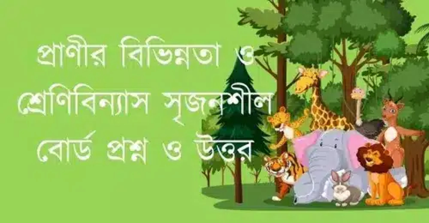 প্রাণীর বিভিন্নতা ও শ্রেণিবিন্যাস সৃজনশীল বোর্ড প্রশ্ন ও উত্তর ২০২৫-২০২৬