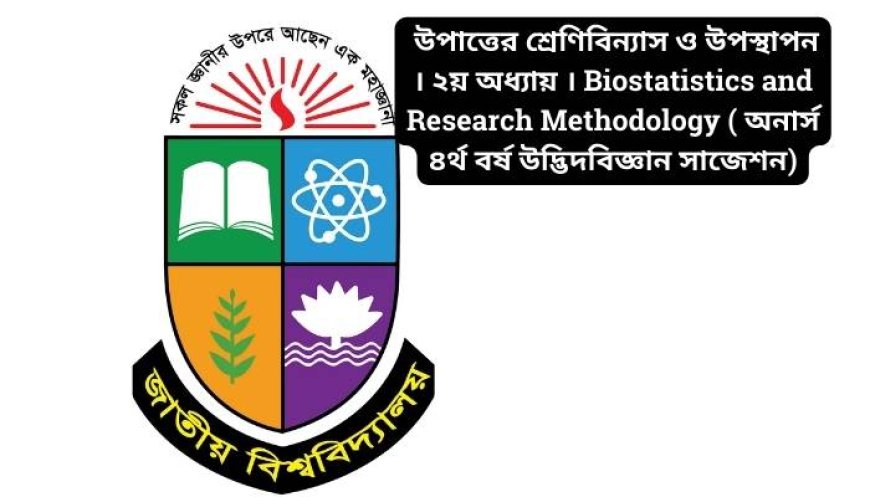 উপাত্তের শ্রেণিবিন্যাস ও উপস্থাপন । ২য় অধ্যায় । Biostatistics and Research Methodology ( অনার্স ৪র্থ বর্ষ উদ্ভিদবিজ্ঞান সাজেশন)