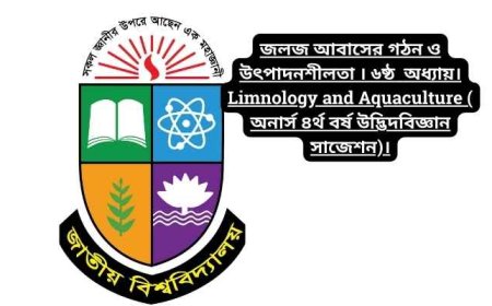 জলজ আবাসের গঠন ও উৎপাদনশীলতা । ৬ষ্ঠ  অধ্যায়। Limnology and Aquaculture ( অনার্স ৪র্থ বর্ষ উদ্ভিদবিজ্ঞান সাজেশন)।