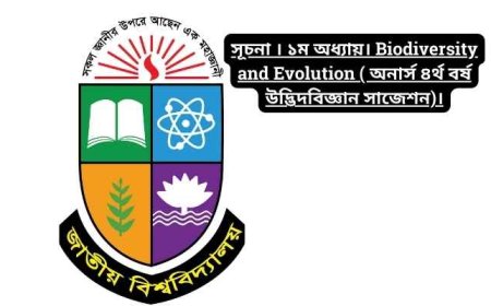 সূচনা । ১ম অধ্যায়। Biodiversity and Evolution  ( অনার্স ৪র্থ বর্ষ উদ্ভিদবিজ্ঞান সাজেশন)।