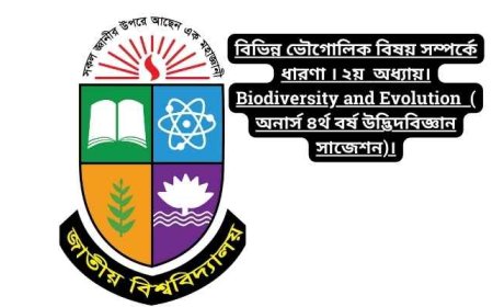 বিভিন্ন ভৌগোলিক বিষয় সম্পর্কে ধারণা । ২য়  অধ্যায়। Biodiversity and Evolution  ( অনার্স ৪র্থ বর্ষ উদ্ভিদবিজ্ঞান সাজেশন)।
