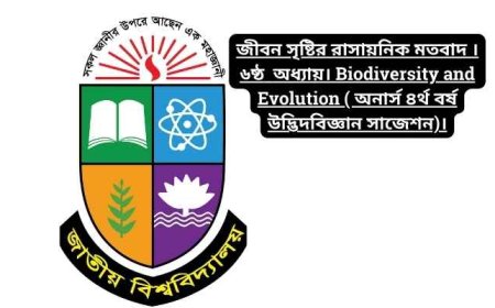 জীবন সৃষ্টির রাসায়নিক মতবাদ । ৬ষ্ঠ  অধ্যায়। Biodiversity and Evolution ( অনার্স ৪র্থ বর্ষ উদ্ভিদবিজ্ঞান সাজেশন)।