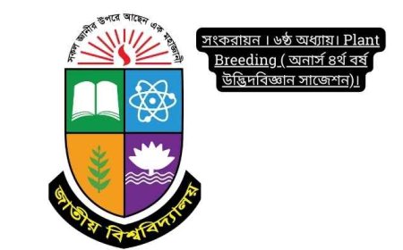 সংকরায়ন । ৬ষ্ঠ অধ্যায়। Plant Breeding ( অনার্স ৪র্থ বর্ষ উদ্ভিদবিজ্ঞান সাজেশন)।