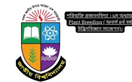 পরিব্যক্তি প্রজননবিদ্যা । ৯ম অধ্যায়। Plant Breeding ( অনার্স ৪র্থ বর্ষ উদ্ভিদবিজ্ঞান সাজেশন)।