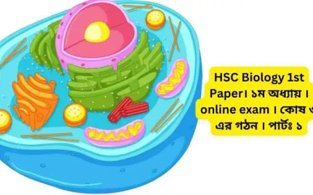 HSC Biology 1st Paper। ১ম অধ্যায় । online exam । কোষ ও এর গঠন । পার্টঃ ১