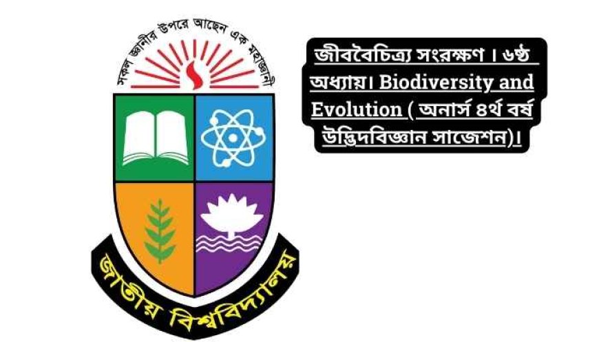 জীববৈচিত্র্য সংরক্ষণ । ৬ষ্ঠ  অধ্যায়। Biodiversity and Evolution ( অনার্স ৪র্থ বর্ষ উদ্ভিদবিজ্ঞান সাজেশন)।