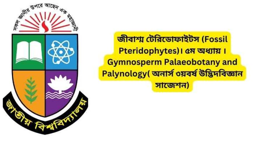 জীবাশ্ম টেরিডোফাইটস (Fossil Pteridophytes)। ৫ম অধ্যায় ।Gymnosperm Palaeobotany and Palynology( অনার্স ৩য়বর্ষ উদ্ভিদবিজ্ঞান সাজেশন)