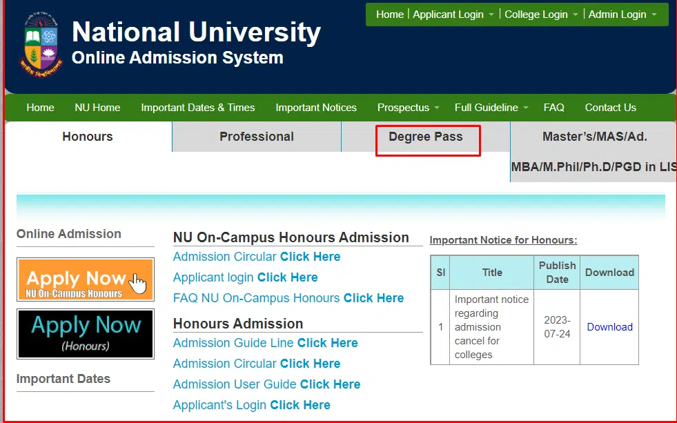 private degree Nu admission